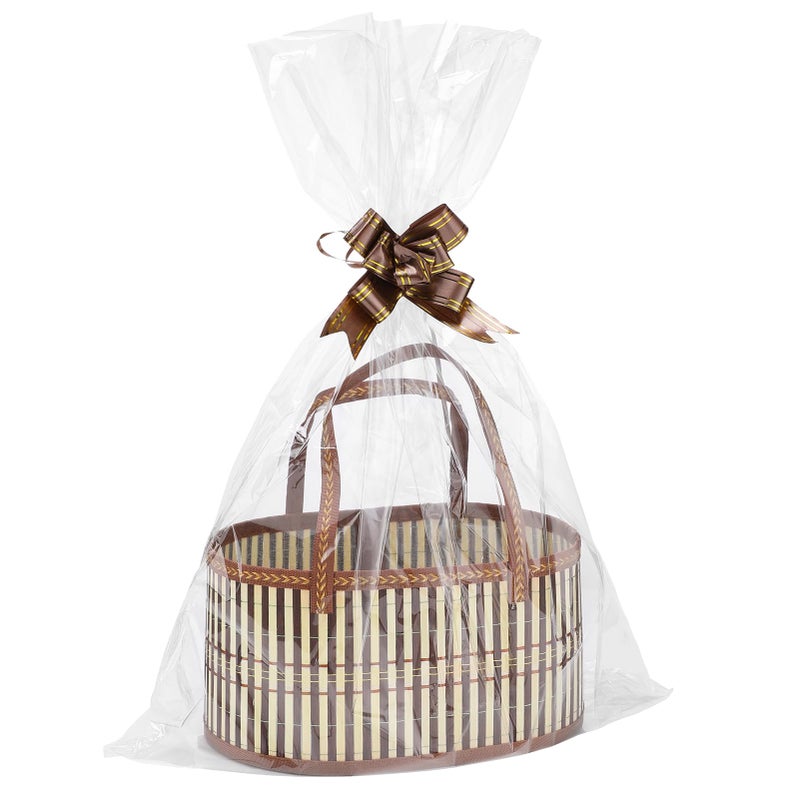 MADHOLLY 2Set Large Sturdy Bamboo Baskets for Gifts Empty Hold 15 lbs Each Easy to Assemble Rustic Gifts Wrapping Basket Kit for GraduationsMothers DayBirthdaysBaby ShowerWeddingHousewarming - Image 2