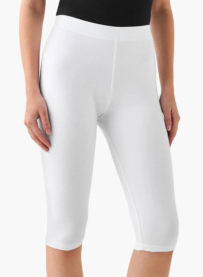 سبلاش فيڤ Pack of 2 Mid Rise Knee Length Leggings with Elasticated Waistband