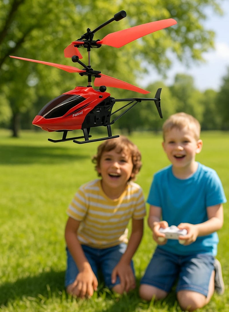 Hand Induction RC Helicopter With Cable And Remote-assorted ,Remote Control Helicopter Flying Toys, 2.5 Channel High Low Flight Suspension Induction Helicopter, Mini RC Helicopter for Kids Party Favours, Boy&Girls Birthday Gifts ((Red))  - Image 4