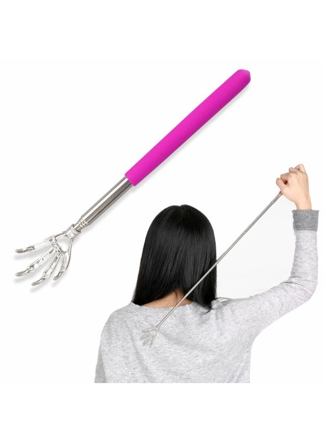 Pink Eagle Claw Telescopic Back Scratcher Stainless Steel Extendable Body Massager | Portable Anti-Itch Back Scratcher Tool with Eagle Claw Head - Image 1