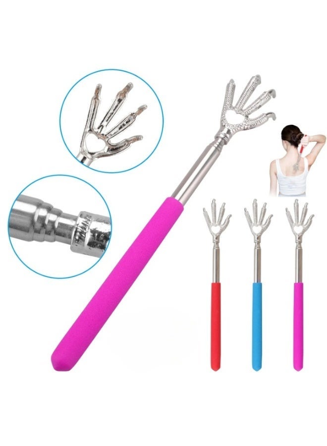 Pink Eagle Claw Telescopic Back Scratcher Stainless Steel Extendable Body Massager | Portable Anti-Itch Back Scratcher Tool with Eagle Claw Head - Image 4