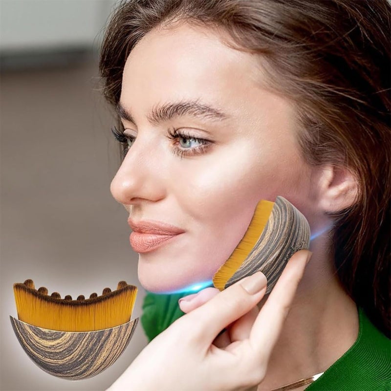 Lymphatic Brush 8*6Cm Ergonomic Contour Design Face Brush - Gentle Durable Bristles Drainage Massager for Daily Skincare, Spa Treatments & Sensitive Skin Types - Image 4