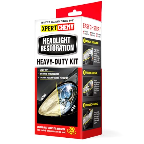 XPERTCHEMY Headlight Restoration KitHeadlight Cleaner Removing The HeavyDuty Yellowing Clouding and Stains Even Buffs Out Unsightly Hairline ScratchesNo Power Tools Needed - Image 1