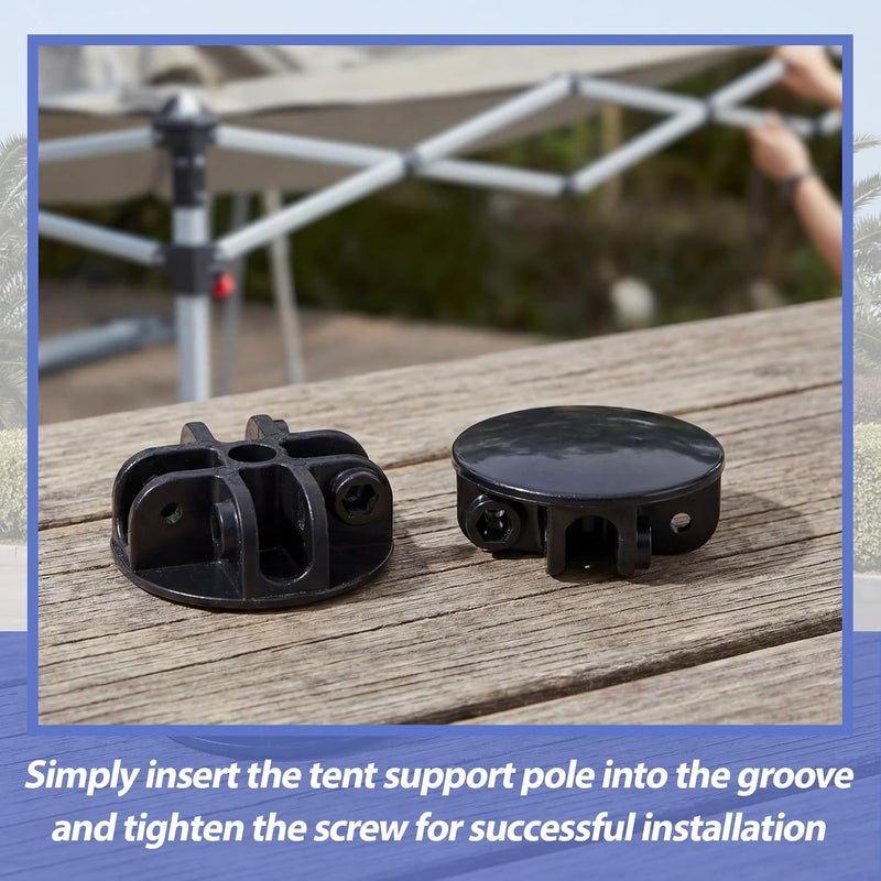 كونكلاي 2 Pcs 4 Way Roof Centre Bracket Connector Outdoor Canopy Tent Replacement Parts Pop up Canopy Replacement Parts for Gazebo Tent, Black - Image 5