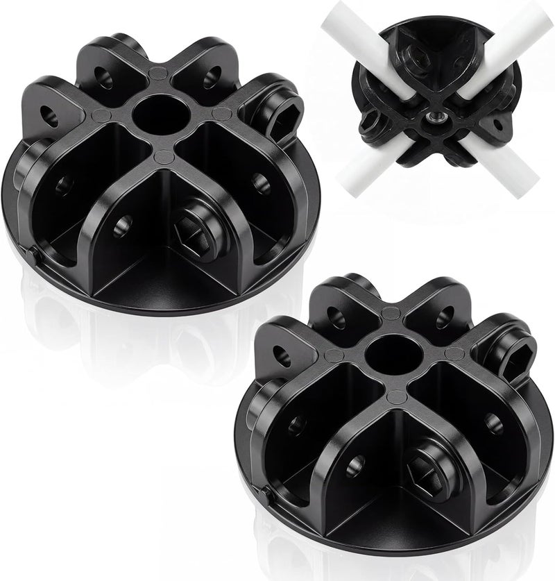 كونكلاي 2 Pcs 4 Way Roof Centre Bracket Connector Outdoor Canopy Tent Replacement Parts Pop up Canopy Replacement Parts for Gazebo Tent, Black - Image 1