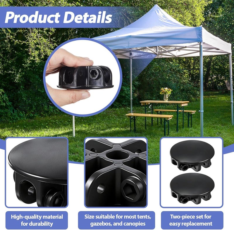 كونكلاي 2 Pcs 4 Way Roof Centre Bracket Connector Outdoor Canopy Tent Replacement Parts Pop up Canopy Replacement Parts for Gazebo Tent, Black - Image 4