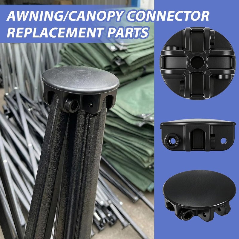 كونكلاي 2 Pcs 4 Way Roof Centre Bracket Connector Outdoor Canopy Tent Replacement Parts Pop up Canopy Replacement Parts for Gazebo Tent, Black - Image 3