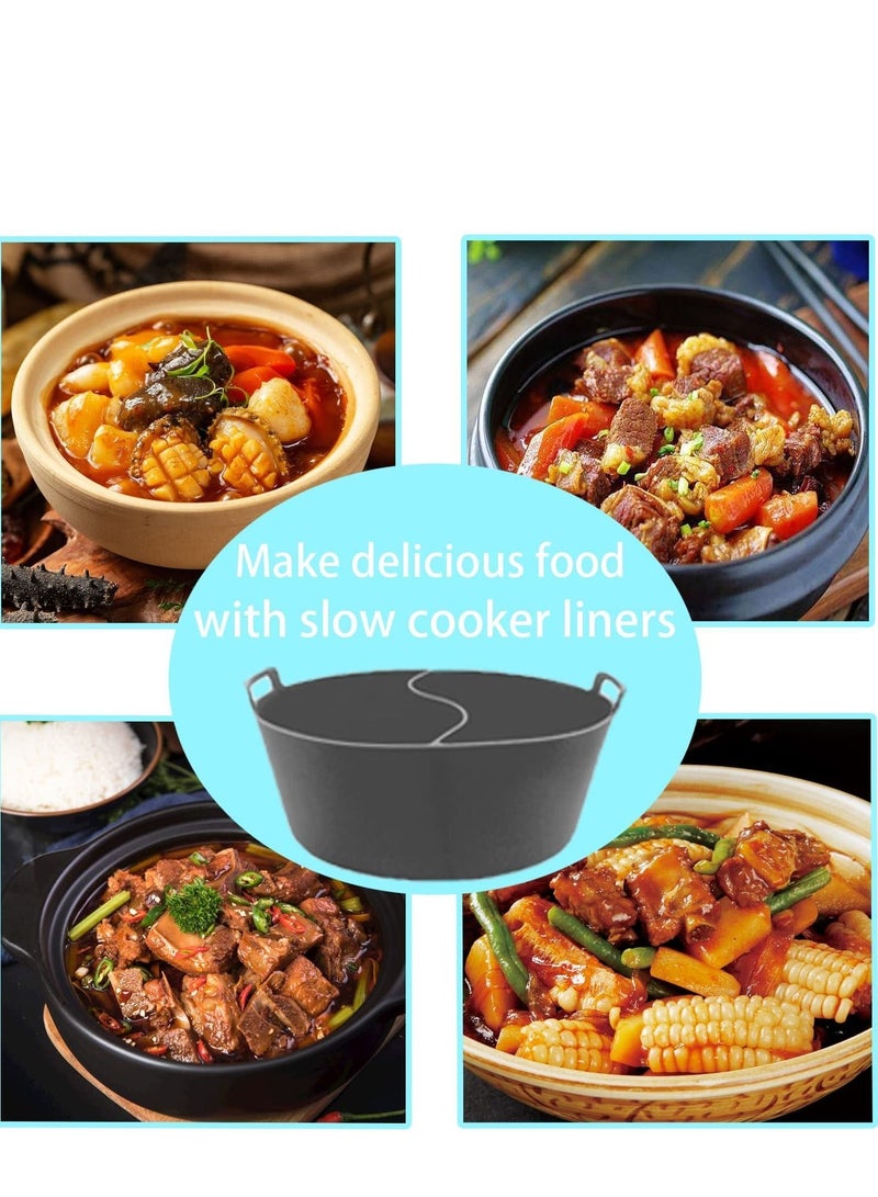 Slow Cooker Liners Fit Most 6QT Crockpot, Large Size Crock Pot Reusable/BPA Free/Leakproof/Dishwasher Silicone Crockpot 6-8QT Divider Divider, Grey - Image 5