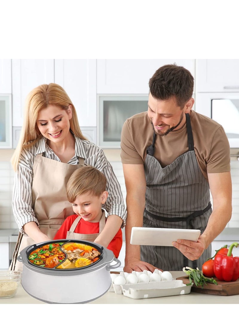 Slow Cooker Liners Fit Most 6QT Crockpot, Large Size Crock Pot Reusable/BPA Free/Leakproof/Dishwasher Silicone Crockpot 6-8QT Divider Divider, Grey - Image 2