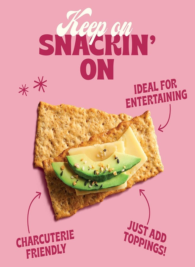 Back to Nature Pink Himalayan Sea Salt Multigrain Flatbread Crackers, Non-GMO, Vegan Friendly, Made with Wheat Flour & Whole Grains, 5oz Box - Image 3