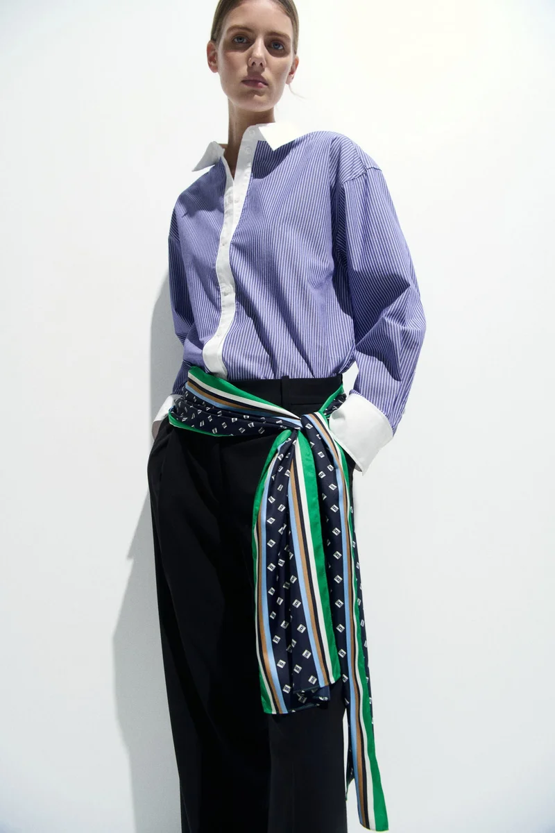 اتش اند ام وشاح مزيّن بطبعة