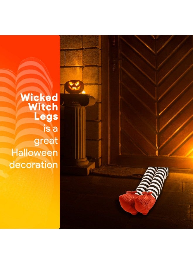 Skeleteen Wicked Witch Legs Prop - Crushed Witches Feet with Ruby Slippers Yard Decoration Props for Outdoor and Indoor - Image 2