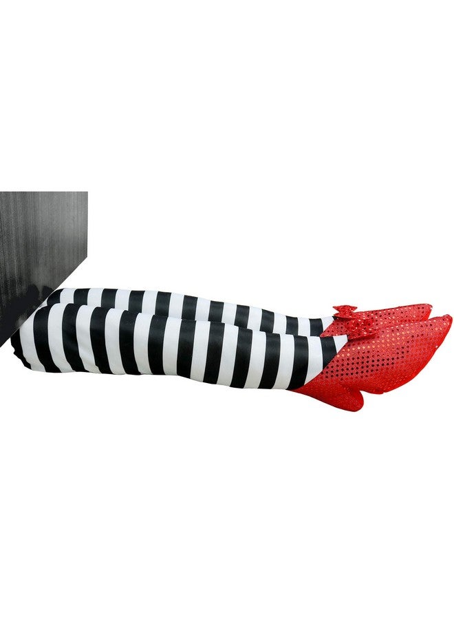 Skeleteen Wicked Witch Legs Prop - Crushed Witches Feet with Ruby Slippers Yard Decoration Props for Outdoor and Indoor - Image 1