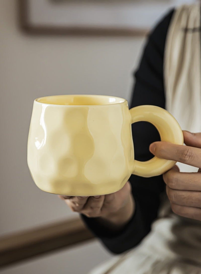 TDAO Ceramic Milk Drinkware Cup, Sweet Cream Style Coffee Mug, 450ml Matcha Mug with Comfortable Handle for Coffee, Tea, Cocoa, Milk - Image 3