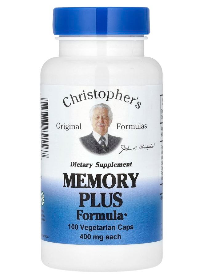Christopher's Original Formulas - Memory Plus Formula 800 mg 100 Vegetarian Caps (400 mg per Capsule) - Image 1