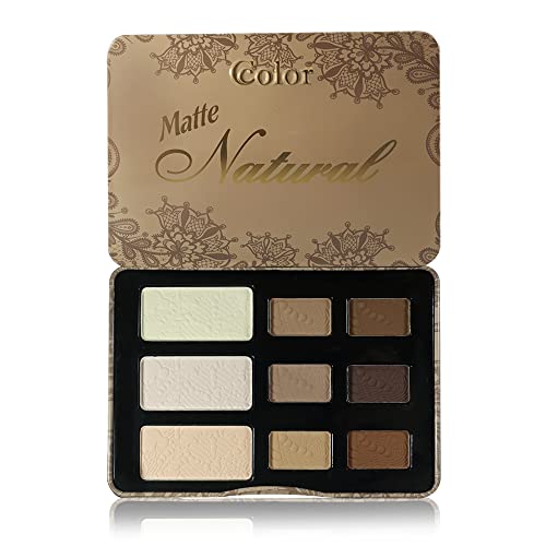 Ccolor Cosmetics  Matte Natural 9Color Eyeshadow Palette Matte Finish Highly Pigmented Eye Shadow Makeup LongWearing Eye Palette Eye Makeup Kit with EasytoBlend Neutral Shades