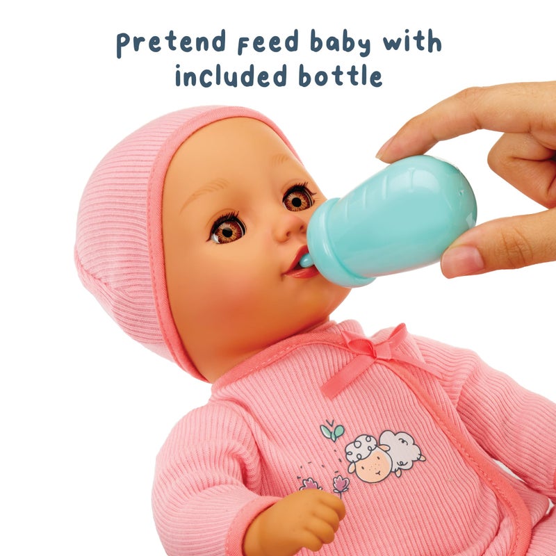 Baby Born My First Baby Ava - Light Brown Eyes: Realistic Soft-Bodied Doll for Kids Ages 1 & Up, Eyes Open & Close, Doll with Bottle - Image 4