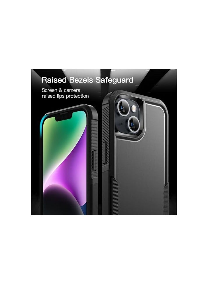 JETech Case for iPhone 14 Plus 6.7-Inch, Heavy Duty Dual-Layer Rugged Protection, Shockproof Protective Tough Phone Cover with Matte Back (Black) - Image 2