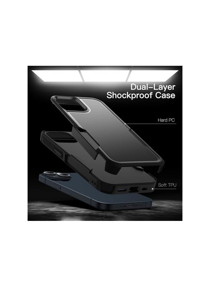 JETech Case for iPhone 14 Plus 6.7-Inch, Heavy Duty Dual-Layer Rugged Protection, Shockproof Protective Tough Phone Cover with Matte Back (Black) - Image 3
