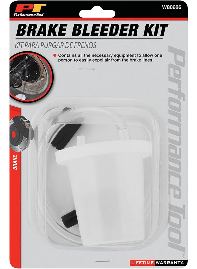 Performance Tool W80626 One Person Brake Bleeder Kit With 3 Adapters, Easily Remove Air From Brake Lines, 12In. Hose Length, 8Oz. Cup Capacity - Image 4