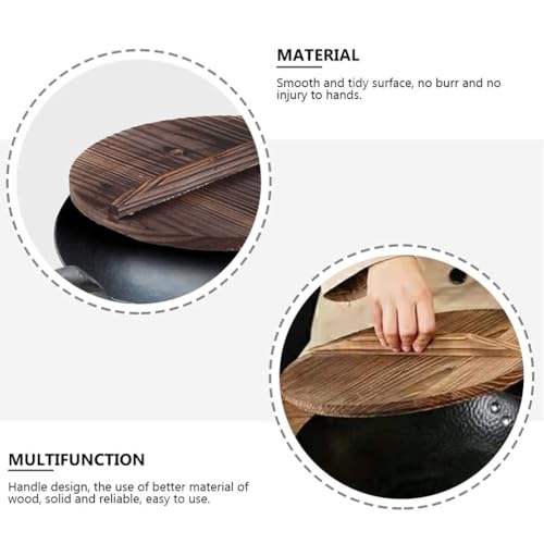 CountryCook Enamel Coated 24cms Cast Iron Pan with Wooden Lid Induction Friendly Heavy Duty Cookware - Image 3