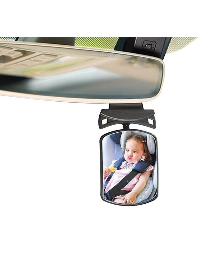 HOMESTAR Stick On Car Baby Mirror, Ampper Adjustabe HD Glass Convex Wide Angle Interior Rearview Baby Rear Facing Mirror (Framed Rectangle, Small, 3.3" X 2.5") - Image 1