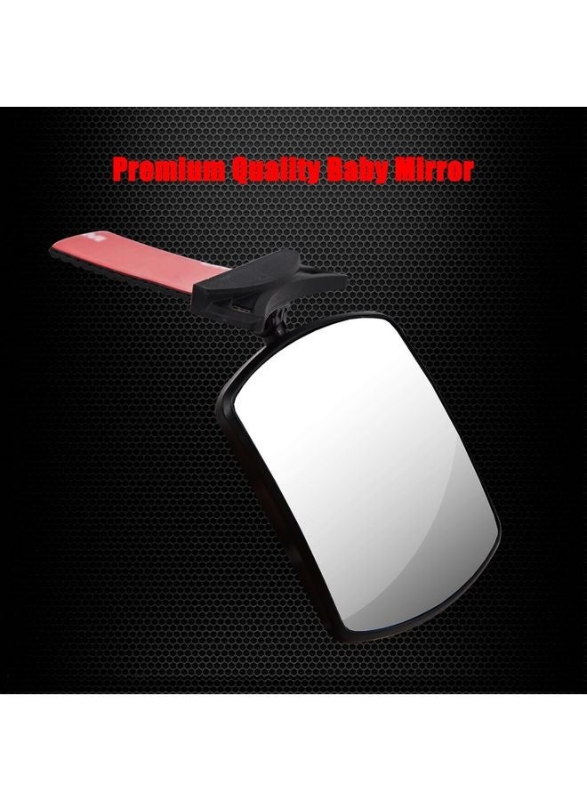 HOMESTAR Stick On Car Baby Mirror, Ampper Adjustabe HD Glass Convex Wide Angle Interior Rearview Baby Rear Facing Mirror (Framed Rectangle, Small, 3.3" X 2.5") - Image 3
