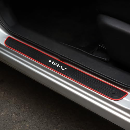 BOYOUS 4PCS PVC Soft Rubber Door Sill Protector AntiDirty Scuff Plate Cover Guard Sills Protector TrimWelcome Pedal Protect for Honda HRV HRV 2023 2024 2025 2026 - Image 1