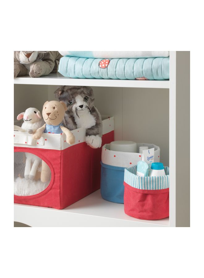 NIBEMINENT 2-Piece Polyester Storage Baskets Set Blue/Red/White - Image 2