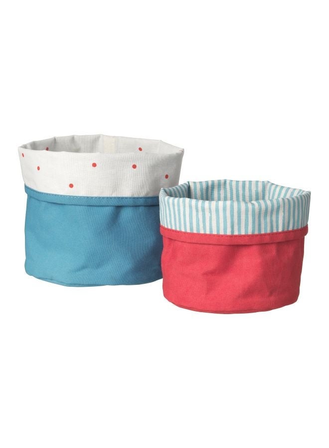NIBEMINENT 2-Piece Polyester Storage Baskets Set Blue/Red/White - Image 1