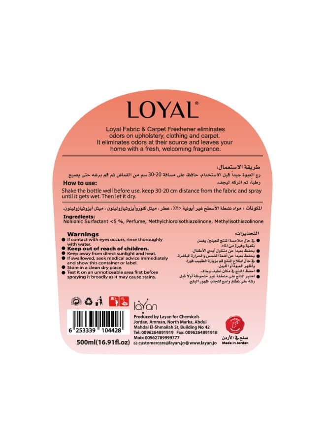 loyal Fabric & Carpet Technology Sweet Love Fragrance - Odor Control Technology - Long-lasting Freshness - 500 ml - Image 4