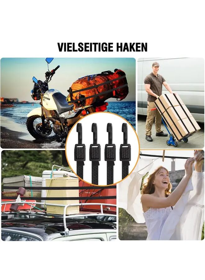 Heavy Duty Black Elastic Straps With Metal Hooks Adjustable 100cm 40in For Camping Tents Bicycles Trucks - Image 4