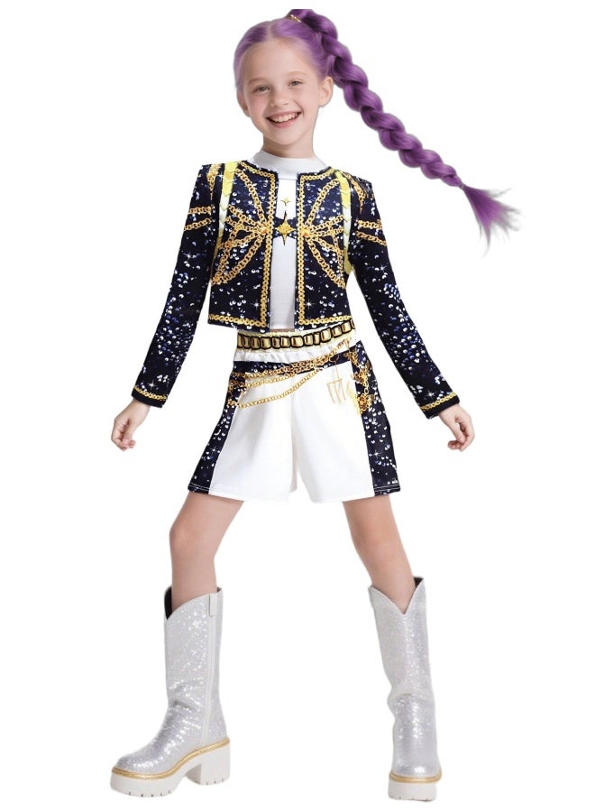 K POP Costume for Kids, Singer Costume for Girls Halloween Stage Star Cosplay Dress Up - Image 1