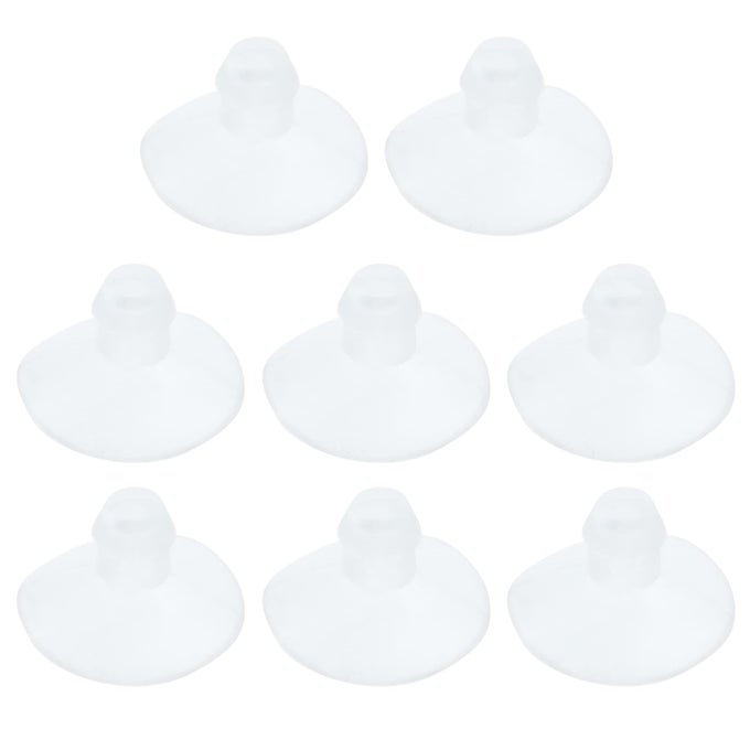 18MM07 FURNITURE DESK GLASS RUBBER TRANSPARENT ANTICOLLISION SUCTION CUPS SUCKER HANGER PADS FOR GLASS PLASTIC WITHOUT HOOKS PACK OF 8