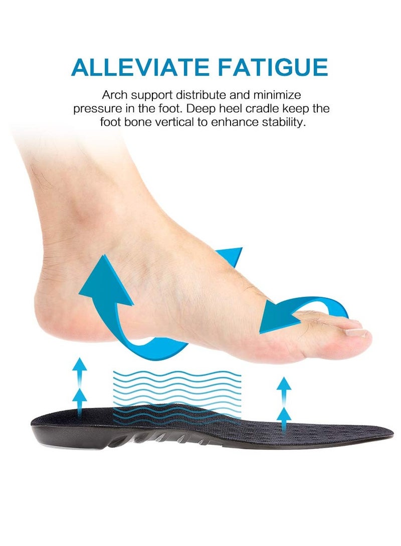 Memory Foam Comfort Sports Insoles for Work, PU Material, Breathable Design, Arch Support, Shock Absorption (Size 42-44 / 29cm) - Image 2
