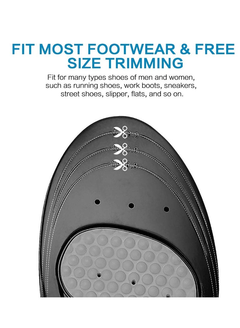 Memory Foam Comfort Sports Insoles for Work, PU Material, Breathable Design, Arch Support, Shock Absorption (Size 42-44 / 29cm) - Image 4