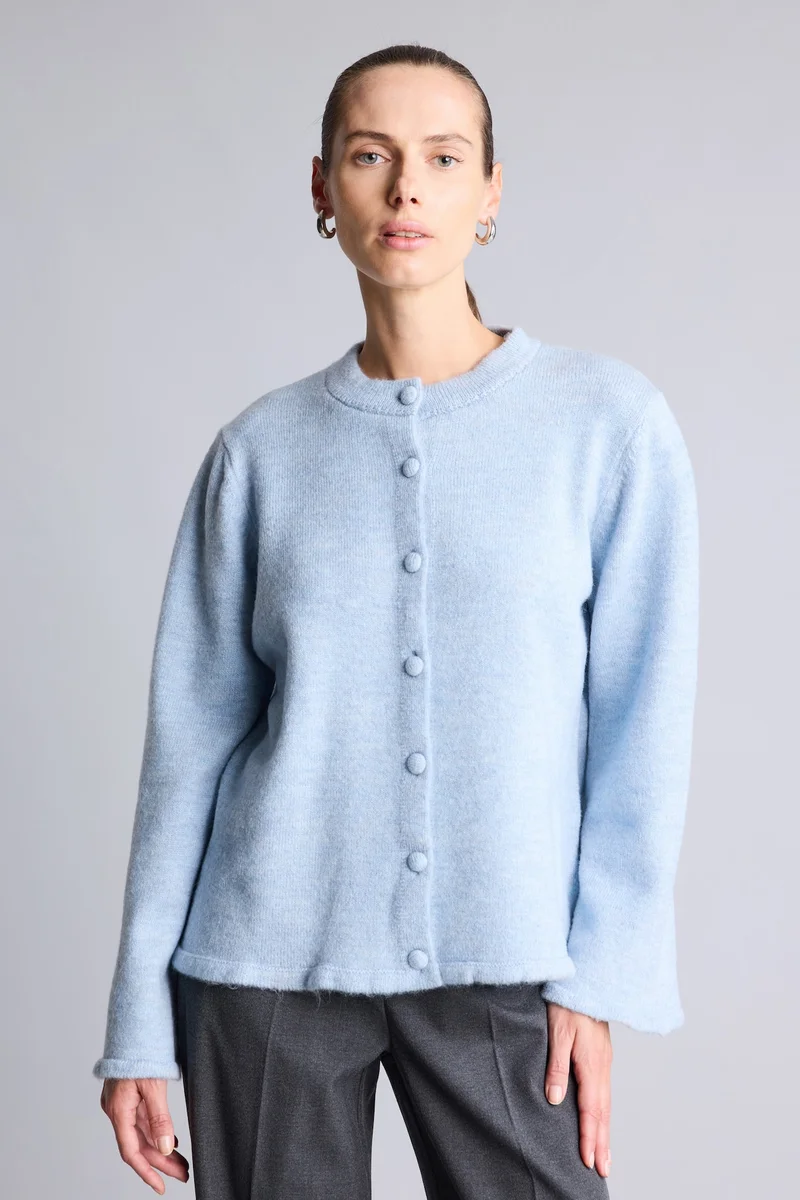 ديفاكتو Regular Fit Crew Neck Knitwear Cardigan