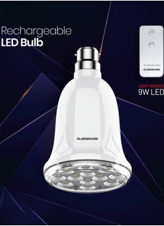 Olsenmark Olsenmark Rechargeable LED Bulb- OMESL2838, Remote Control, Energy Efficient Light with 2.5 Hours Working, 20-24 Hours Charging, Perfect for Home and Office Use  - Image 1