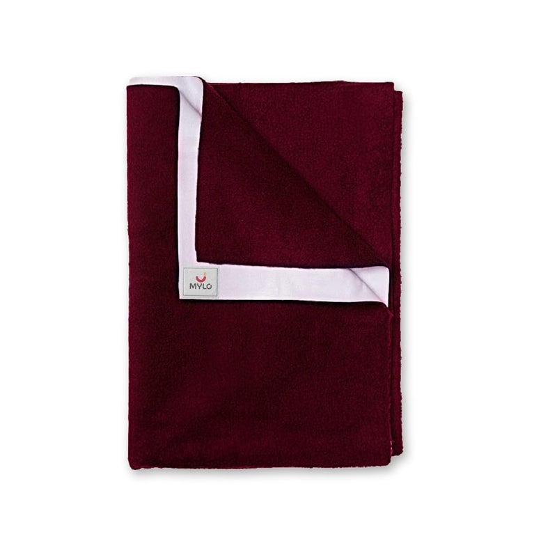 Mylo Essentials Mylo Baby Waterproof Mattress Protector for Baby (0-3 Years), Extra Absorbent, Soft and Reusable Quick Dry Sheets (Medium, 100cm x 70cm, Maroon) - Image 1