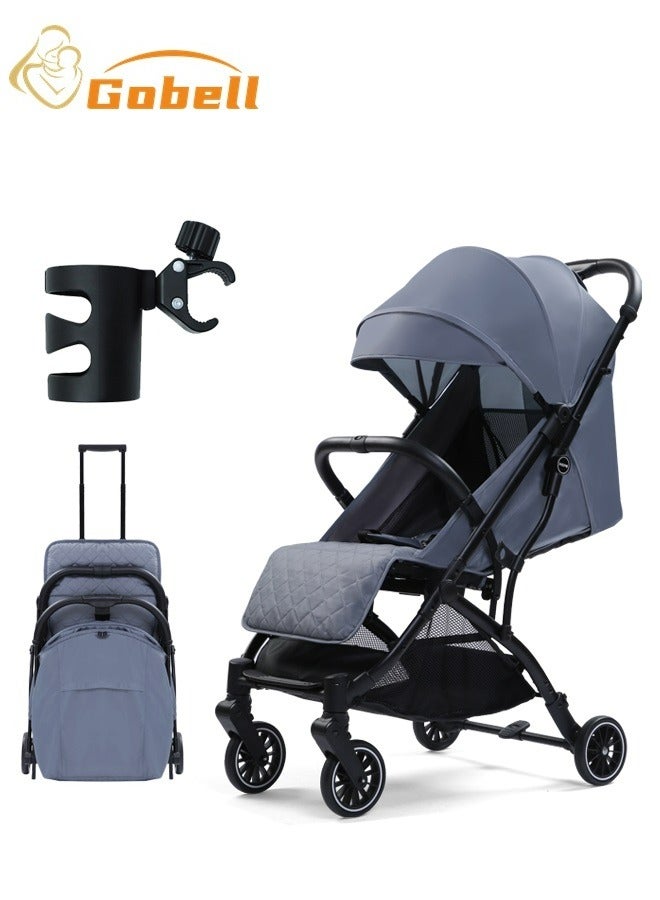 Gobell Grey Single Baby Stroller Suitable For Boarding, Walking And Shopping, A Simple Luxury Stroller For Mother And Kids To Travel Easily - Image 5