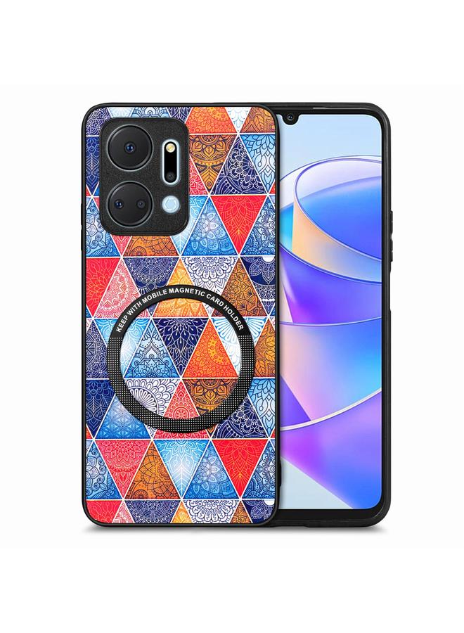 Green Tiger Case For Honor X7A Colored Drawing Leather Skin Magnetic Back Cover Phone Case - Image 1