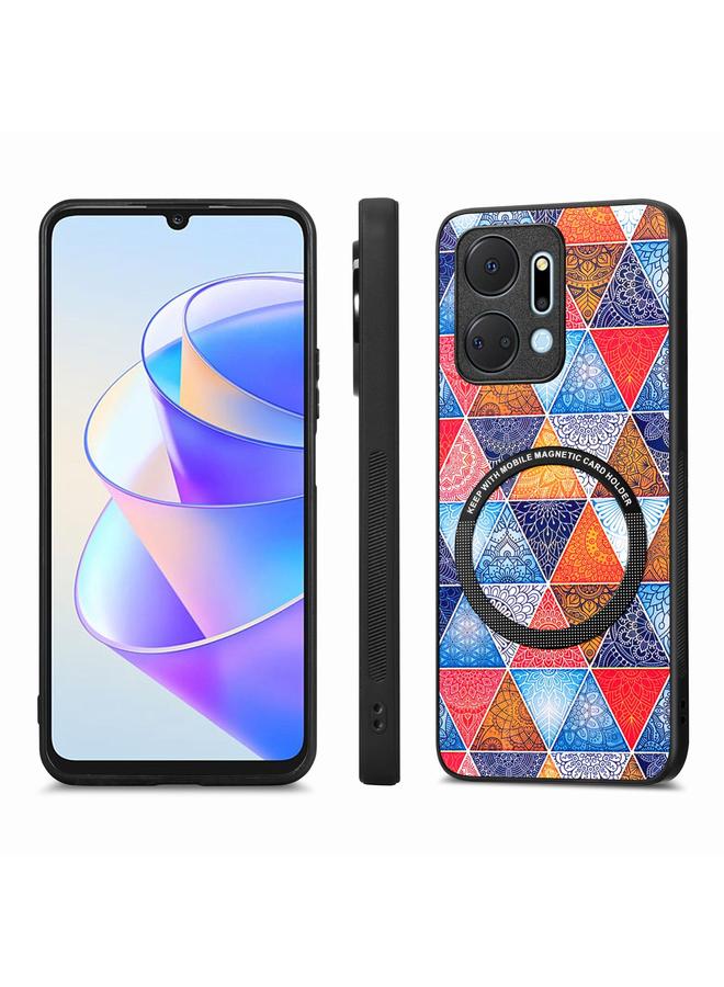 Green Tiger Case For Honor X7A Colored Drawing Leather Skin Magnetic Back Cover Phone Case - Image 2