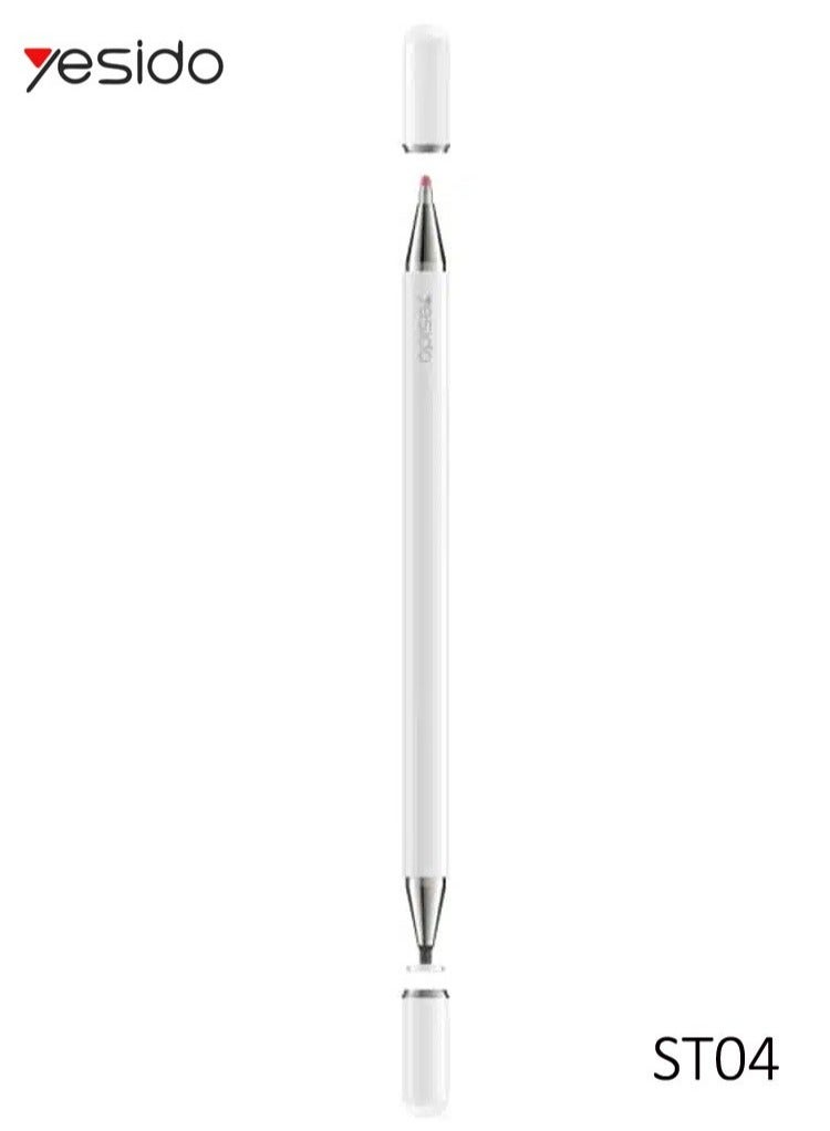 Yesido ST04 2-in-1 Capacitive Stylus Pen with Ballpoint Pen for Smartphones and Tablets – High Precision Stylus for Touchscreen Devices, Dual Functionality for Writing and Drawing, Comfortable Grip, Ideal for iPhone, iPad, Android Tablets - Image 2
