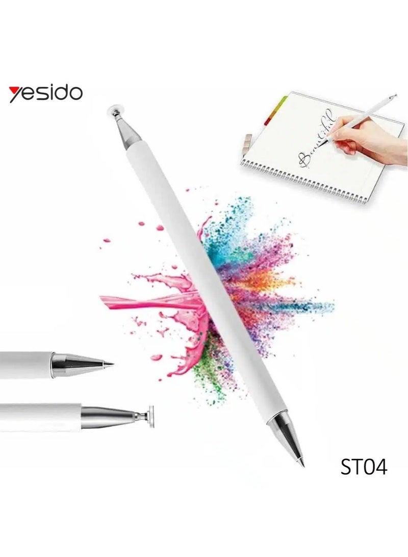 Yesido ST04 2-in-1 Capacitive Stylus Pen with Ballpoint Pen for Smartphones and Tablets – High Precision Stylus for Touchscreen Devices, Dual Functionality for Writing and Drawing, Comfortable Grip, Ideal for iPhone, iPad, Android Tablets - Image 3