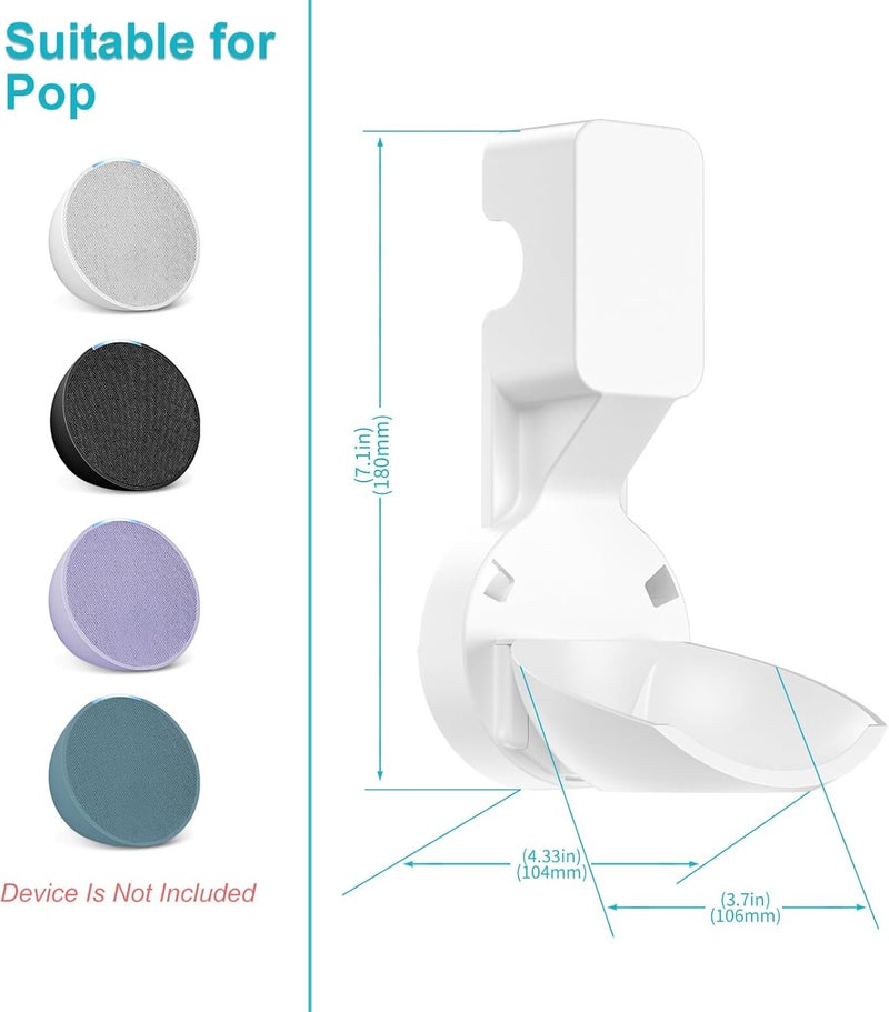 ZUOLACO Wall Mount Holder for Pop, Outlet Hanger Stand for Pop, Built-in Cable Management, White - Image 2