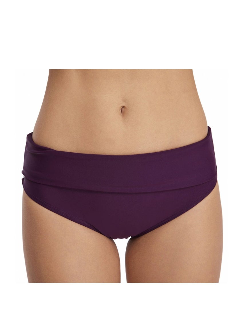 Loquat Dark purple solid color high waist swimsuit split type halterneck swimsuit lady bikini - Image 4