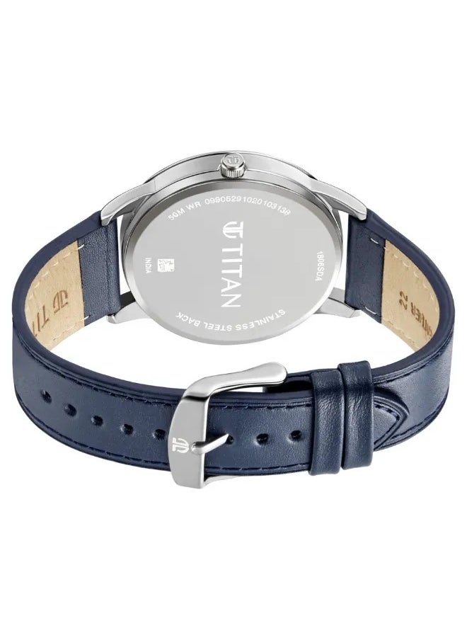 TITAN - Men's Analog Round Shape Leather Wrist Watch - 1806SL09 - 49.5 Mm - Image 1