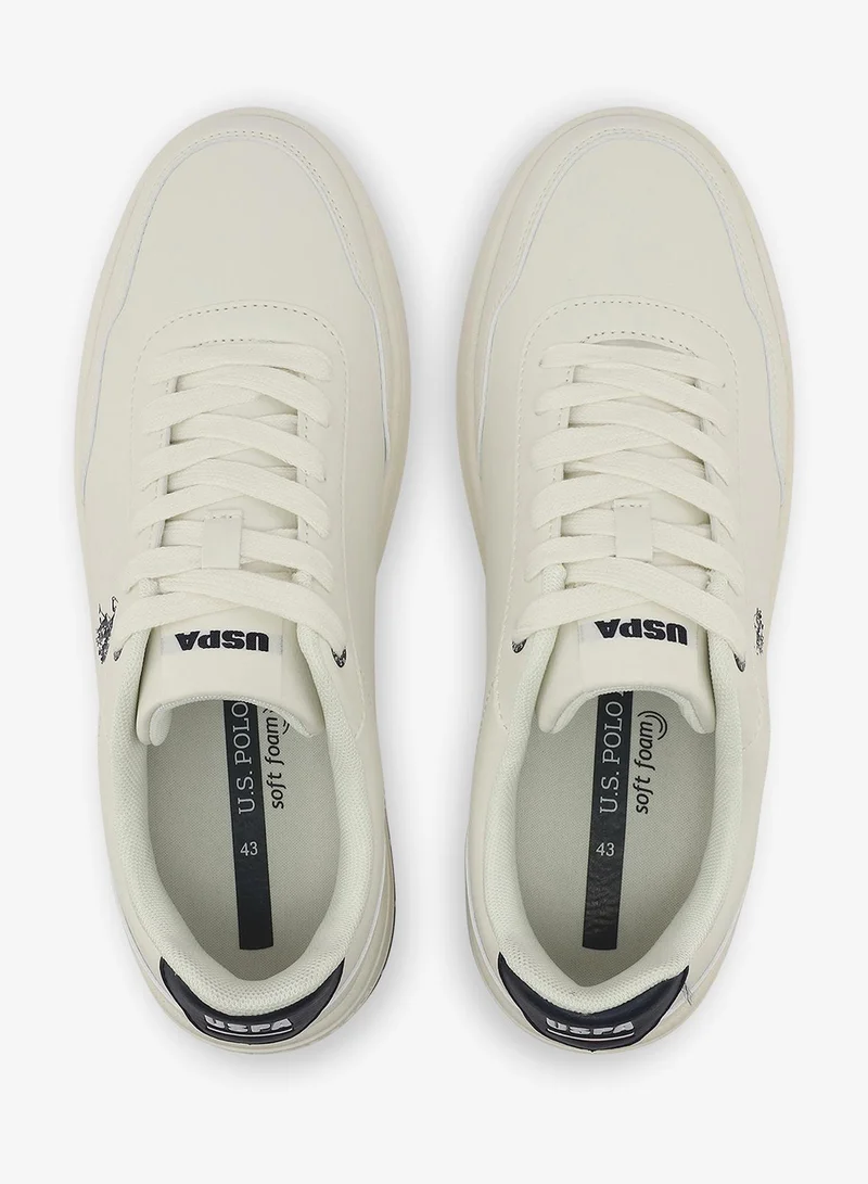 U.S. Polo Assn. white Men's White Sneakers - Lightweight, Breathable and Comfortable Shoes for Men | Best Price UAE