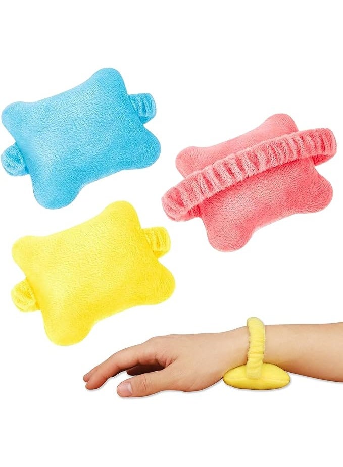 3-Pack Ergonomic Wrist Rest Set Wearable Mouse Keyboard Support Portable Cushion for Gaming Typing Gaming (Pink+Blue+Yellow) - Image 1