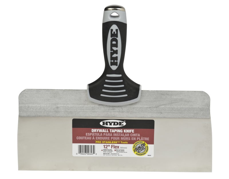 Hyde Tools 09343 12Inch Pro Stainless Steel Taping Knife with Extruded Back Blue